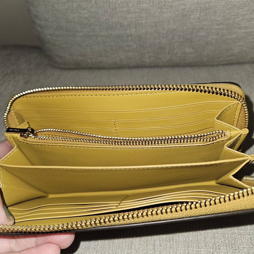 Coach Gold Leather Accordion Wristlet - Picture 5 of 5